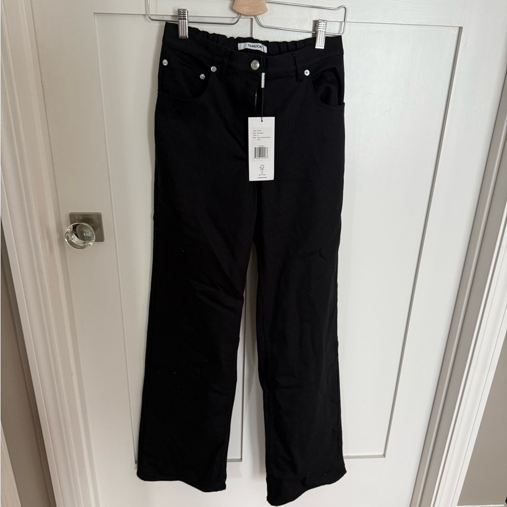 Thakoon high rise black wide leg pants size 4 NWT
